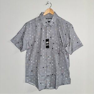 NWT RSVLTS Star Wars Lil Troopers Shirt Men’s Medium Gray Kunuflex Button Up